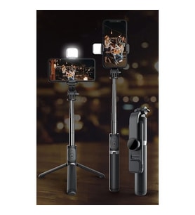 Gaman Işıklı Youtuber, Tiktok Bluetooth Kumandalı Selfie Çubuğu - Tripod