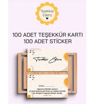 100 Adet Teşekkür Kartı ve 100 adet Teşekkür Sticker PYTKSVTK17