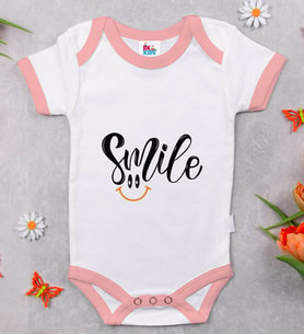 BK Kids Smile Tasarımlı Pembe Bebek Body Zıbın-1