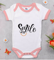 BK Kids Smile Tasarımlı Pembe Bebek Body Zıbın-1