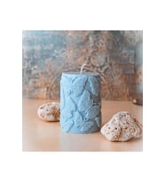 Kelebek Motifli Mavi Renk Kokulu Baton Soya Wax Mum (Çok Renkli)