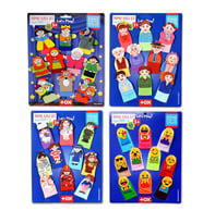 4 Set - 40 Parça Tox Masal Kahramanları, Aile Bireyleri , Meslekler ve Emojiler Parmak Kukla T225 T106 T751 T761