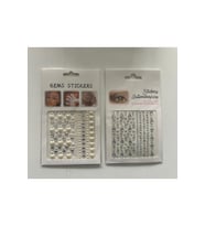2 Kartela Birden Face Gems Yapışkanlı Yüz Taşı Seti Kalp ve Damla
