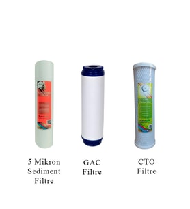 Watergold Açık Kasa Üçlü (3'lü) Ekonomik Filtre Seti (Sediment-GAC-CTO)