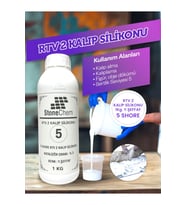 Yüksek Kalite 1. Sınıf RTV 2 Kalıp Silikonu 1 KG YARI ŞEFFAF 5 SHORE