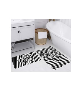 Rovigo Home Dijital Baskılı 2'li Banyo paspas Takımı RVG5248 (Siyah)
