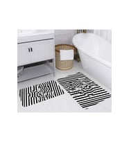 Rovigo Home Dijital Baskılı 2'li Banyo paspas Takımı RVG5248 (Siyah)
