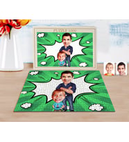 BK Gift Kişiye Özel Baba Oğul Karikatürlü 1000 Parça Profesyonel Puzzle-2