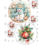 Yenilebilir Şeker Kağıt Yıl Başı New Year Christmas Temalı Pasta Süsleme