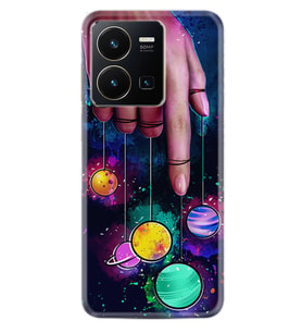 Vivo Y22 Kılıf Silikon Desen Özel Seri Finger planet 1740
