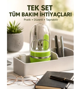Yeşil Tırnak Bakım Seti Cımbız Makas Tırnak Makası ve Törpü