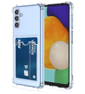Teknomoda Samsung Galaxy M15 Kılıf Kartlıklı Anti Şok Korumalı Şeffaf Silikon Şeffaf Açık