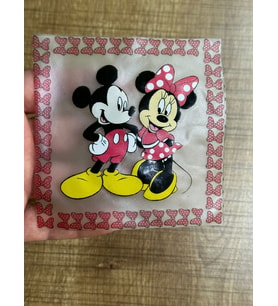 11X10 CM ŞEFFAF MİCKEY MAUSE MİNNİE AMUSE ARMA DİKİŞ HOBİ ÇANTA APLİKE AKSESUARI (Beyaz)