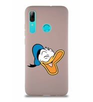 Huawei P Smart 2019 Soft Premier Kapak Donald Duck-E Tasarımlı Silikon Kılıf - Pudra (Şeffaf)