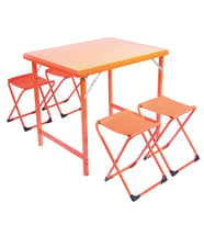 Andoutdoor French 4 Masa ve Sandalye Seti-TURUNCU (STD)
