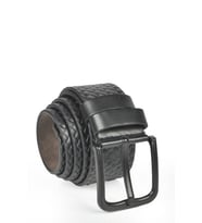 DeepSEA Erkek Siyah 4,5 cm Örme Desenli Spor Suni Deri Kot Kemeri 2402625