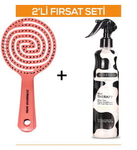 Fontenay Profesyonel 3 Boyutlu Saç Fırçası + Milk Therapy Fön Sütü 400 ml 2'li Set