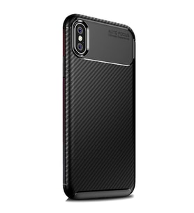 Apple iPhone XS Max Karbon Desenli Negro Silikon Kılıf (Siyah)