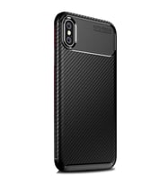 Apple iPhone XS Max Karbon Desenli Negro Silikon Kılıf (Siyah)