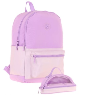 Kaukko Cube Okul Çantası ve İki Bölmeli Kalemlik Seti - Kız çocuk - Mor - K1821+K2732