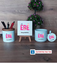 Ebe Dekoratif Taş, Kalemlik, T Kupa Bardak, Ahşap Anahtarlık Hediye (Model 1)