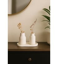 İskandinav Folyn Vazo Minimal Ev  Dekorasyon Set (Beyaz)