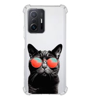 PrintiFy Xiaomi Mi 11T Pro Uyumlu Kedi 3 Baskılı Şeffaf Köşe Korumalı Antişok Kılıf
