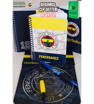 "DEKOMUS CEP DEFTERİ HEDİYELİ" YENİ SEZON LİSANSLI FENERBAHÇE SERT KAPAK BLOKNOT VE VERSATİL UÇLU KALEM 0.7 MM 2'LİSİ (Mavi)