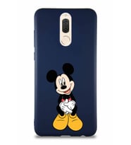Huawei Mate 10 Lite Soft Premier Kapak Mickey Mouse-A Tasarımlı Silikon Kılıf - Lacivert (Şeffaf)