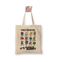 The Food of It's Always Sunny Beyaz Bez Çanta Uzun Saplı Alışveriş Çantası Plaj Çantası