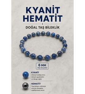 Kyanit Hematit Doğal Taş Bileklik