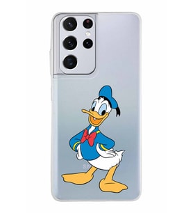 Samsung Galaxy S21 Ultra Kapak Donald Duck Tasarımlı Şeffaf Silikon Kılıf