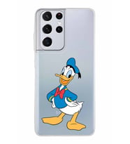 Samsung Galaxy S21 Ultra Kapak Donald Duck Tasarımlı Şeffaf Silikon Kılıf