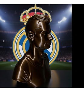 Riva Self Cristiano Ronaldo (CR7) 3D Büst Figür - Bronz Renk Özel Tasarım Futbolcu Biblo