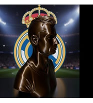 Riva Self Cristiano Ronaldo (CR7) 3D Büst Figür - Bronz Renk Özel Tasarım Futbolcu Biblo