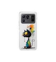 Xiaomi Mi 11 Ultra ile Uyumlu Splash Kedi Tasarımlı Şeffaf Silikon Kılıf
