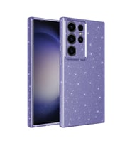 Samsung Galaxy S24 Ultra Kılıf Kamera Korumalı Simli Lüks Işıltılı Silikon (Mor)