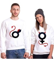 Tshirthane Devil Man Women Sevgili Kombinleri Sweatshirt Kombini (Tek Ürün Fiyatıdır.)