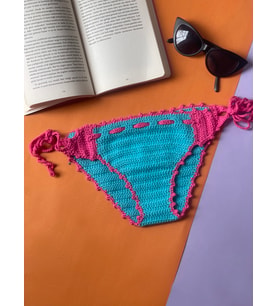 Handmade El Örgüsü Mavi Bikini Altı