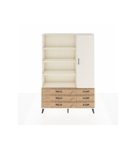 Arges Dolap 8 Raflı 6 Çekmeceli Tek Kapaklı  132x30x195 Aytaşı-Aytaşı/Çam