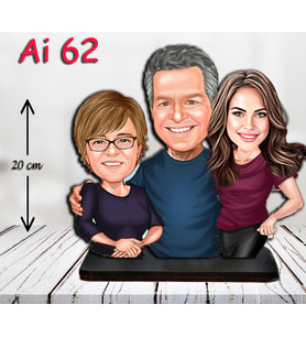 Kişiye Özel Ahşap Biblo - Aile Karikatür Biblo - 3 Kişilik Aile Biblo 18