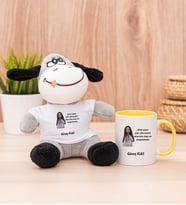 Kişiye Özel Sen Onu da Soğutursun Esprili Peluş Eşek ve Sarı Kupa