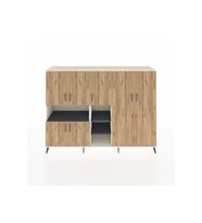 Hyperion Dolap 13 Raflı 7 Kapaklı 220x44x163 Aytaşı-Çam/Antrasit