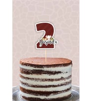 Safari Pastel 2 Yaşında (iki) Pasta Süsü *Kalın Kağıt