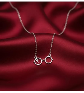 Kişiye Özel 925 Ayar Gümüş Minimal Harry Potter Gözlük Model Kolye