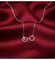 Kişiye Özel 925 Ayar Gümüş Minimal Harry Potter Gözlük Model Kolye
