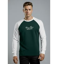 DeepSEA Erkek Yeşil Fitilli Şardonlu Sweatshirt - Pamuklu, Likralı, Rahat Kalıp Sweatshirt 2601510