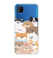 Xiaomi Redmi 9C / 10A Uyumlu Sevimli Köpekler Tasarımlı Şeffaf Telefon Kılıfı