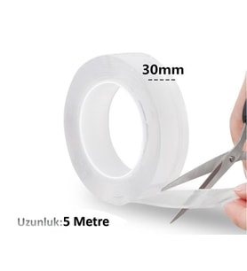 5 Metre Çift Taraflı Nano Teknolojili Süper Güçlü Bant