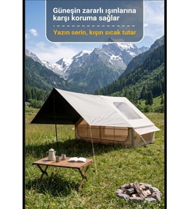 KuzeyLife 6 Kişilik Lüks Şişme Kamp Çadırı (Tenteli & Gölgelikli)